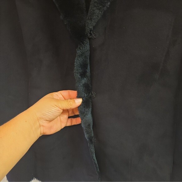 Ralph Lauren Black Faux Suede Vest Sz 3x Faux Fur - Picture 4 of 6